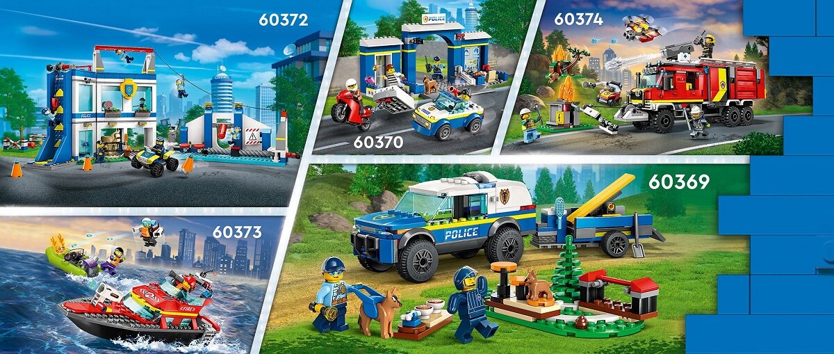 LEGO City Szkolenie psów policyjnych w terenie 60369 dziecko kreatywność zabawa nauka rozwój klocki figurki minifigurki jakość tradycja konstrukcja nauka wyobraźnia role jakość bezpieczeństwo wyobraźnia budowanie pasja hobby funkcje instrukcja aplikacja LEGO Builder