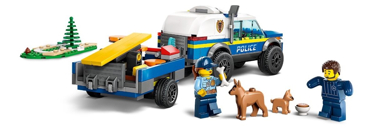 LEGO City Szkolenie psów policyjnych w terenie 60369 dziecko kreatywność zabawa nauka rozwój klocki figurki minifigurki jakość tradycja konstrukcja nauka wyobraźnia role jakość bezpieczeństwo wyobraźnia budowanie pasja hobby funkcje instrukcja aplikacja LEGO Builder
