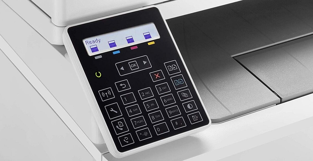 Urządzenie HP LaserJet Pro MFP M183fw drukowanie skanowanie kopiowanie tusz jakość kolor czerń zbiornik przyciski płynność oszczędność wymiary Rozdzielczość druku Szybkie wybieranie Rozjaśnianie Przyciemnianie