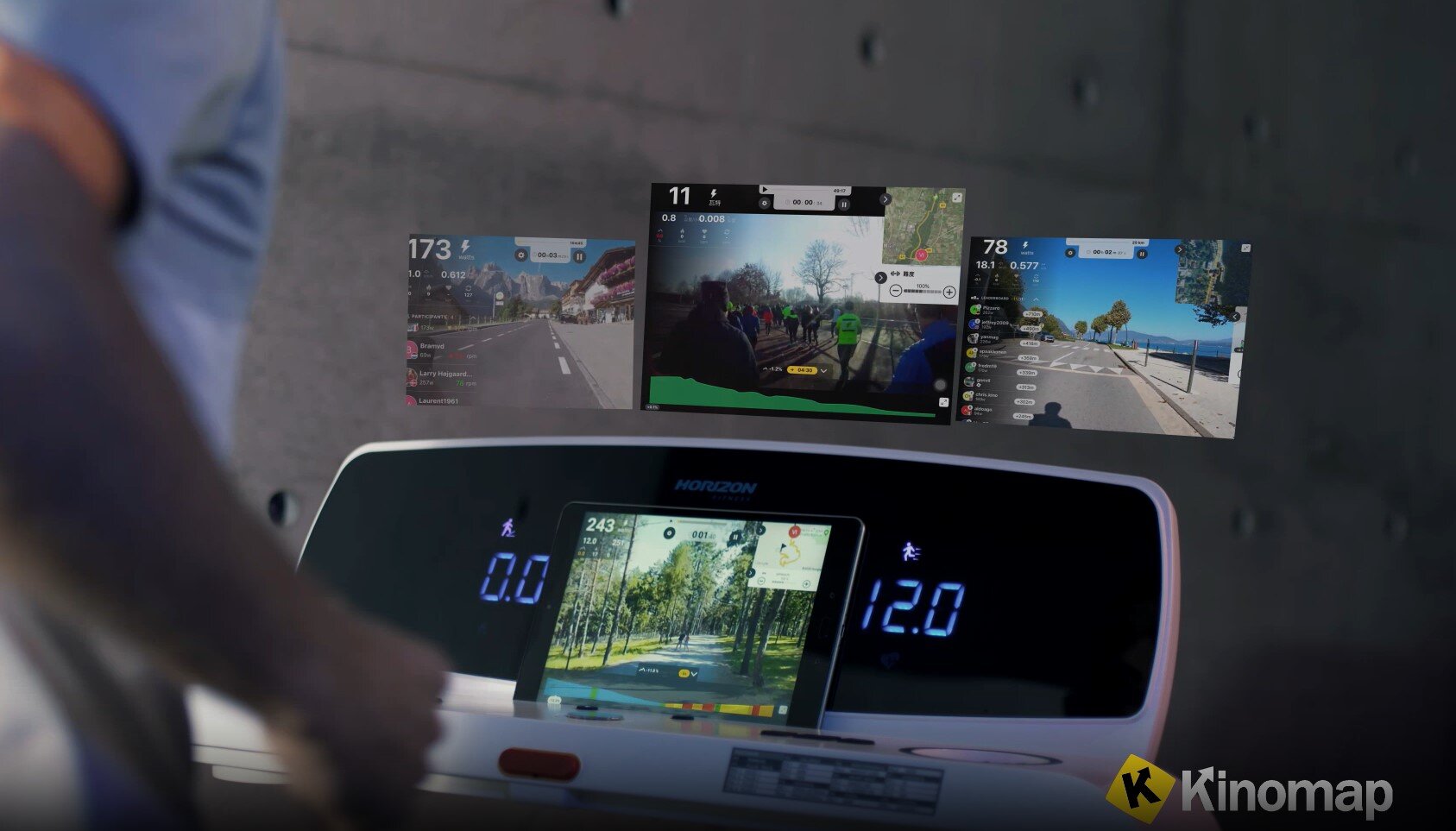 Bieznia elektryczna HORIZON FITNESS Omega Z 100945 opcjonalna aplikacja KINOMAP realne trasy ponad 41400 km wszechstronnych tras