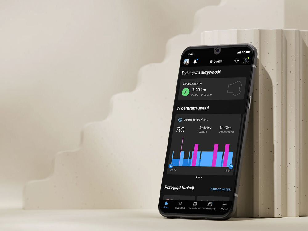 Zegarek sportowy GARMIN Vivoactive 6 telefon z aplikacją monitorowanie snu tętna saturacji cyklu ciąży medytacji