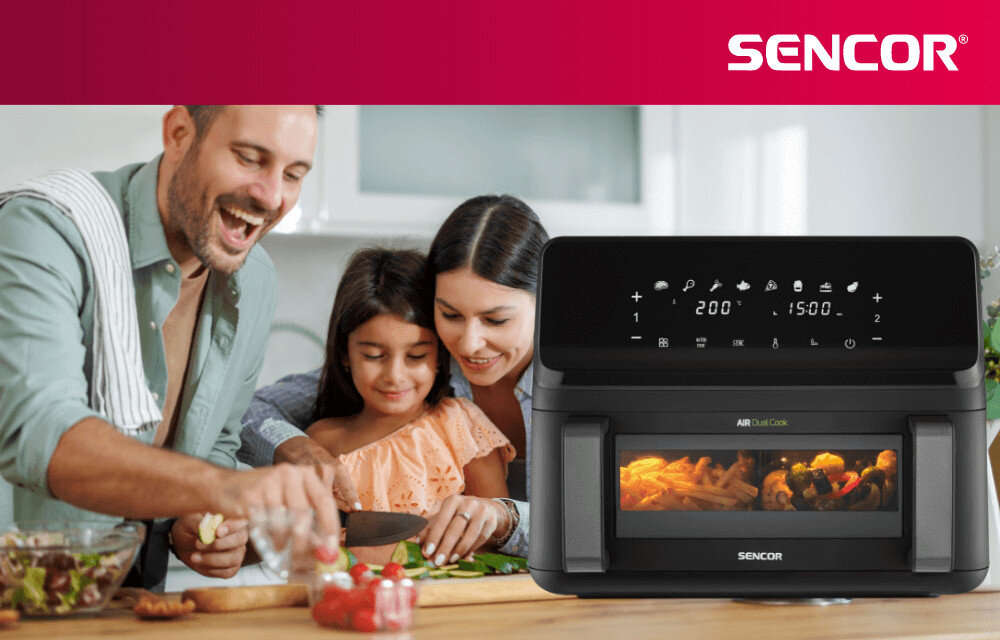 Air Fryer Frytkownica beztłuszczowa SENCOR SFR 9650BK Smacznie i zdrowo bez wysiłku wygląd design tło prezentacja wizualizacja