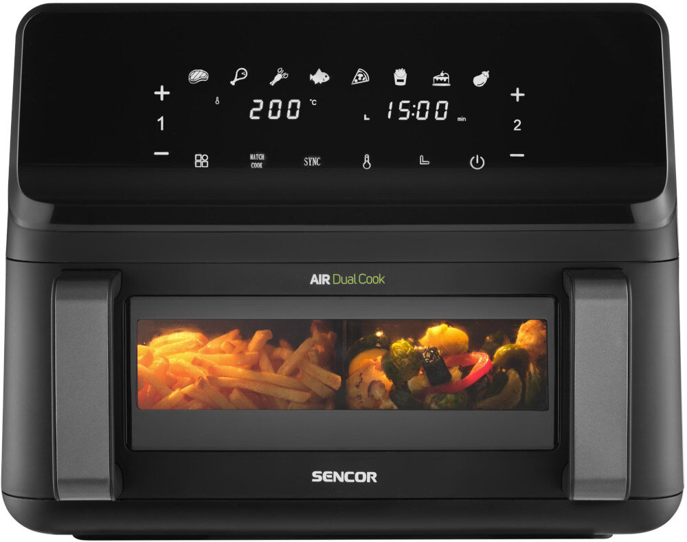 Air Fryer Frytkownica beztłuszczowa SENCOR SFR 9650BK Gotowanie bez czekania szybko się nagrzewa moc sprawnie przygotowuje posiłki zdrowy obiad