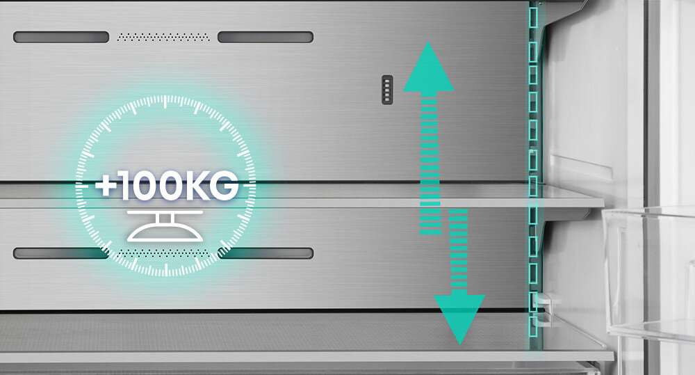 LODÓWKA HISENSE RQ563N4GB1 półki szkło hartowane wytrzymałe wysoka jakość