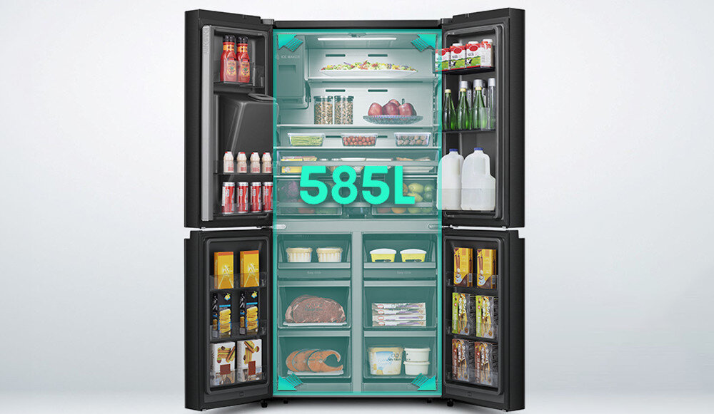 LODÓWKA HISENSE RQ760N4BFF pojemnośc 499 półka szuflady pojemność