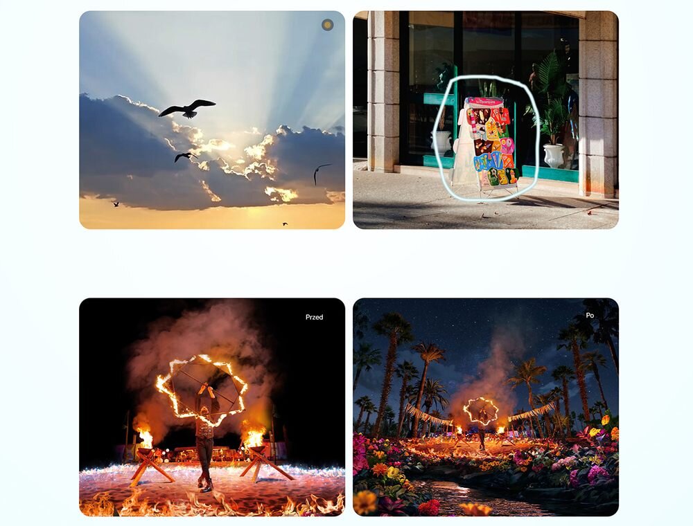 Smartfon HONOR 400 Lite cztery kadry z przykładami edycji zdjęć   