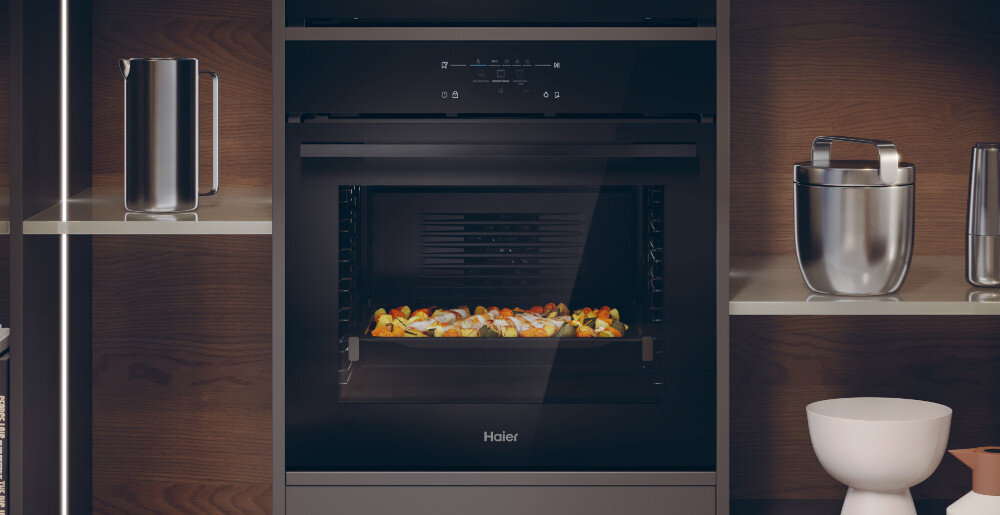 PIEKARNIK HAIER H6 ID46C3YTB1 SERIA 6 zdalne sterowanie zaawansowane rozwiązania technologie 78 litrów pojemności NoPreheat pyroliza hydroliza