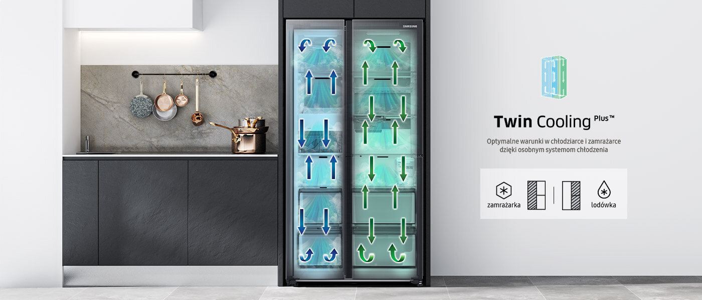 Chłodziarka i zamrażarka z dwoma niezależnymi obiegami chłodzenia