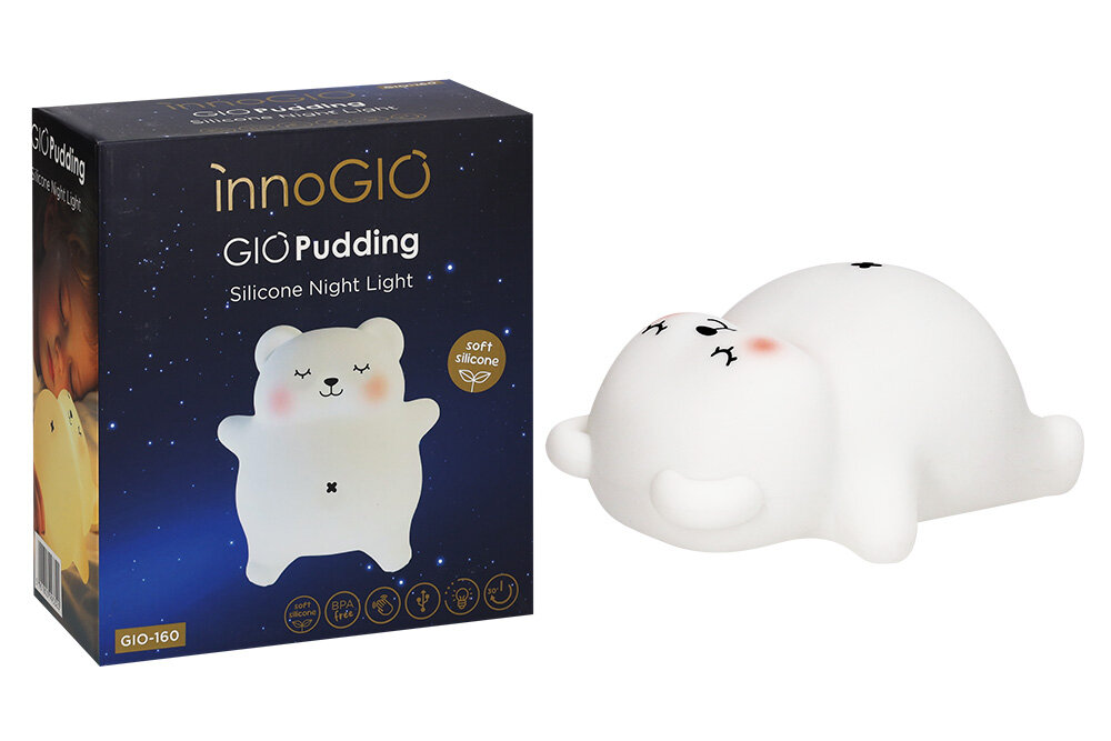 Lampka nocna INNOGIO GIO-160 Miś ładowanie port USB-C lekki, poręczny i łatwy do zabrania w podróż