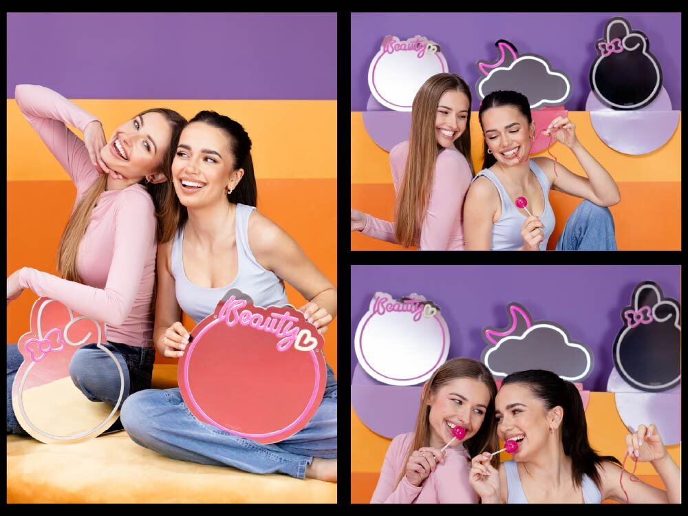 Lusterko kosmetyczne INNOGIO GIOperfect Perfect LED Vibes Cloud GIO-759C Klimat jak wśród gwiazd motyw chmurki z księżycem atmosfera