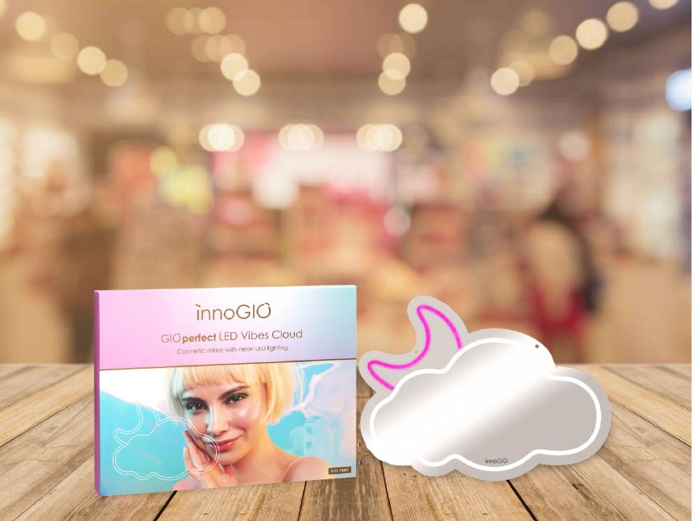 Lusterko kosmetyczne INNOGIO GIOperfect Perfect LED Vibes Cloud GIO-759C Wymaga delikatnej pielęgnacji estetyczny wygląd przez długi czas