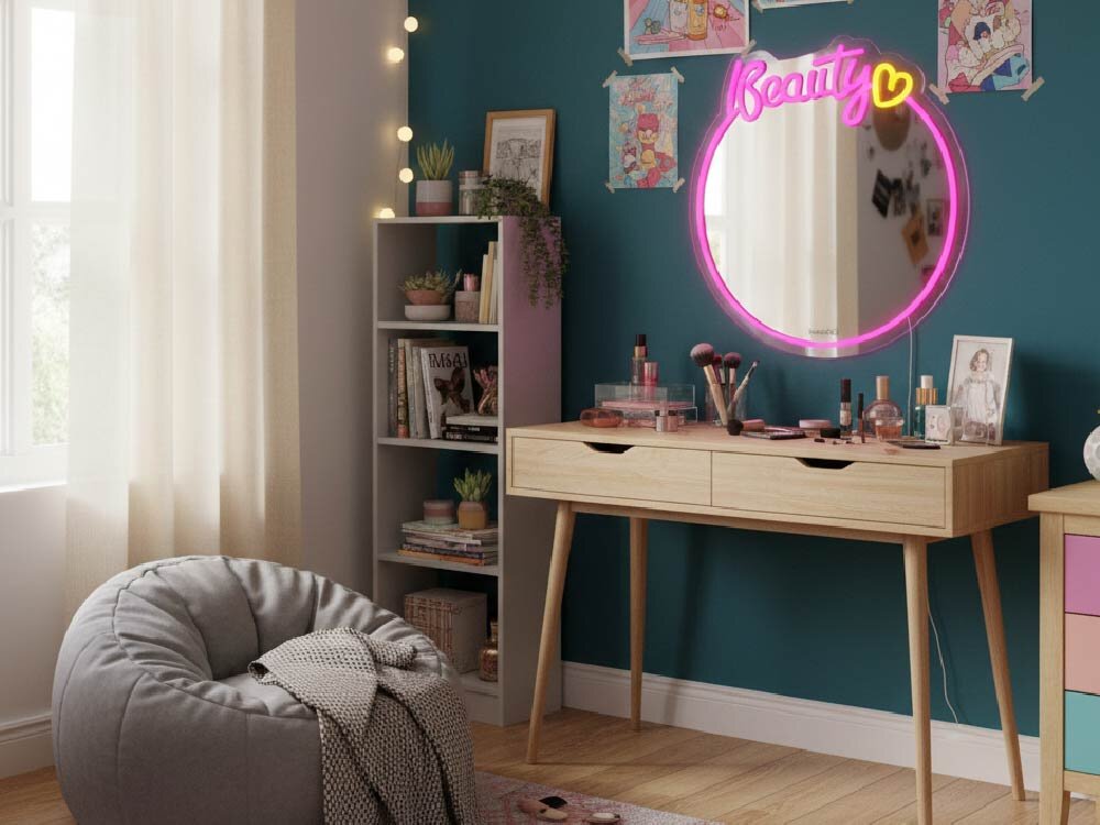 Lusterko kosmetyczne INNOGIO GIOperfect Perfect LED Vibes Beauty GIO-759BY LED i energooszczędność kabel USB-A/USB-C w kilka sekund efekt glam & glow