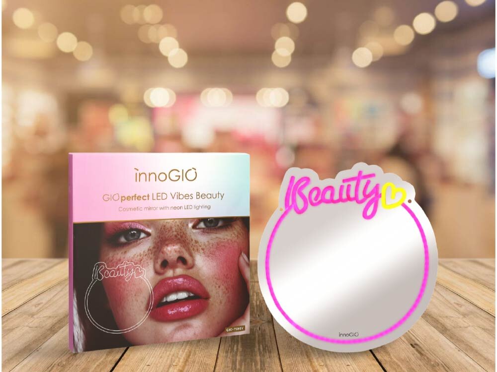 Lusterko kosmetyczne INNOGIO GIOperfect Perfect LED Vibes Beauty GIO-759BY Delikatna powierzchnia lustra dekoracyjny element premium