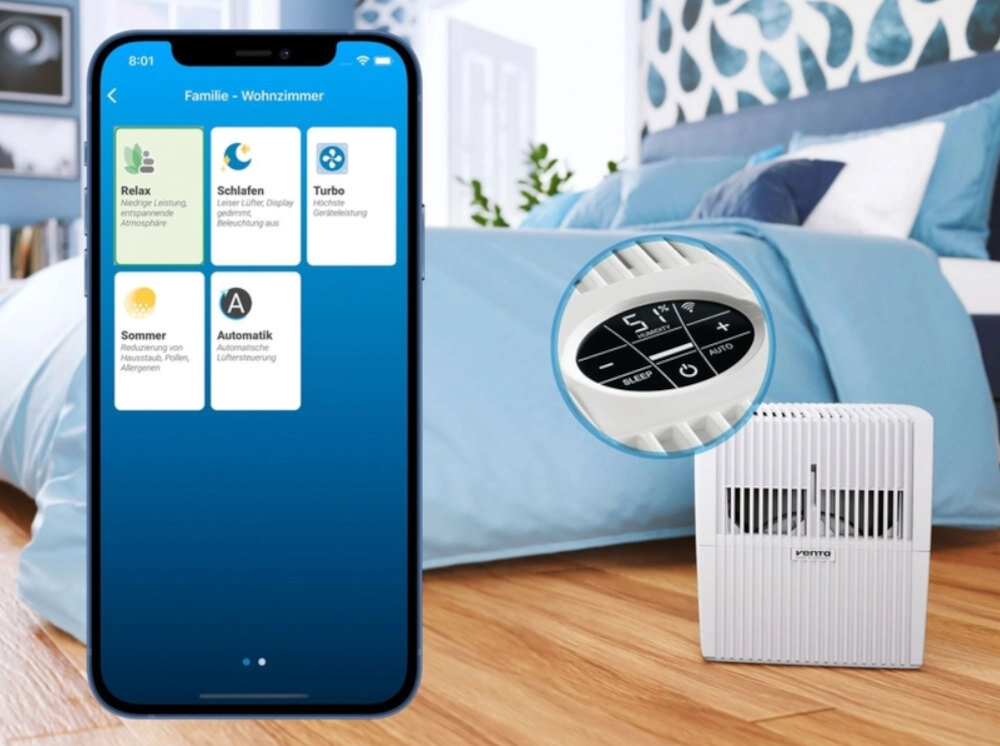 Nawilzacz ewaporacyjny VENTA AH535 Original Connect 3 stopnie nawilzenia tryby pracy