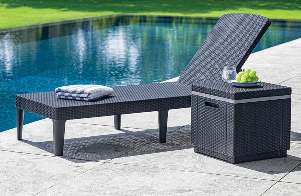 Leżak ALLIBERT Jaipur 235163 Cappuccino wymiary 187 x 58 x 29 cm maksymalne obciążenie do 110 kg