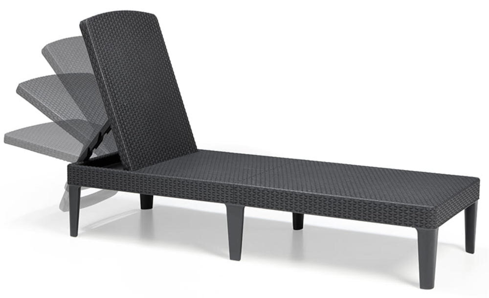 Leżak ALLIBERT Jaipur 235163 Cappuccino możliwość regulacji w 4 pozycjach stalowe profile z aluminiowymi elementami