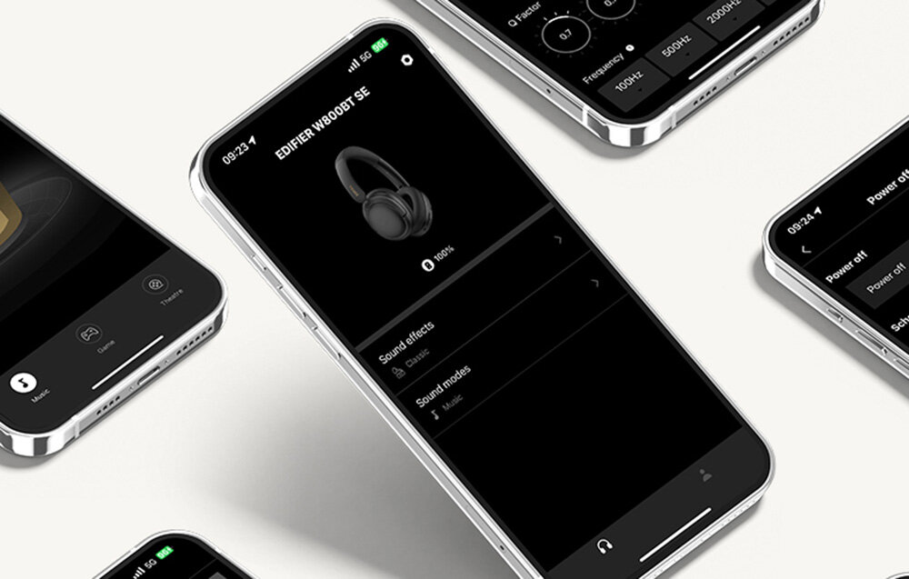 Słuchawki nauszne EDIFIER W800BT SE muzyka, dźwięk, aplikacja, profile