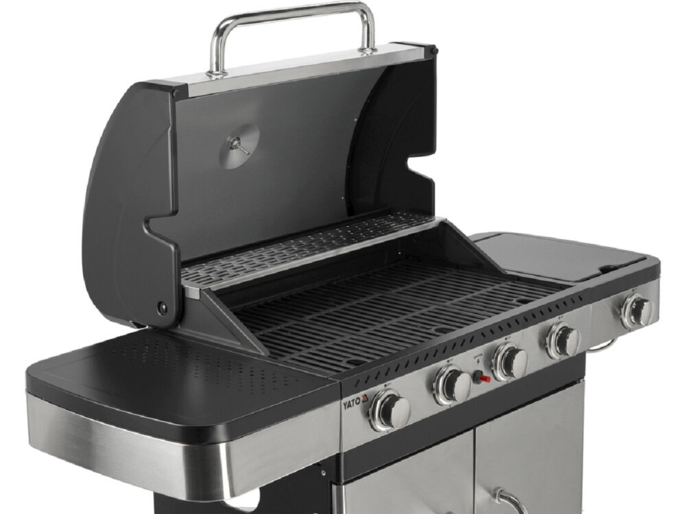 Grill gazowy YATO YG-20019 skladane polki boczne dodatkowa przestrzen latwe przechowywanie