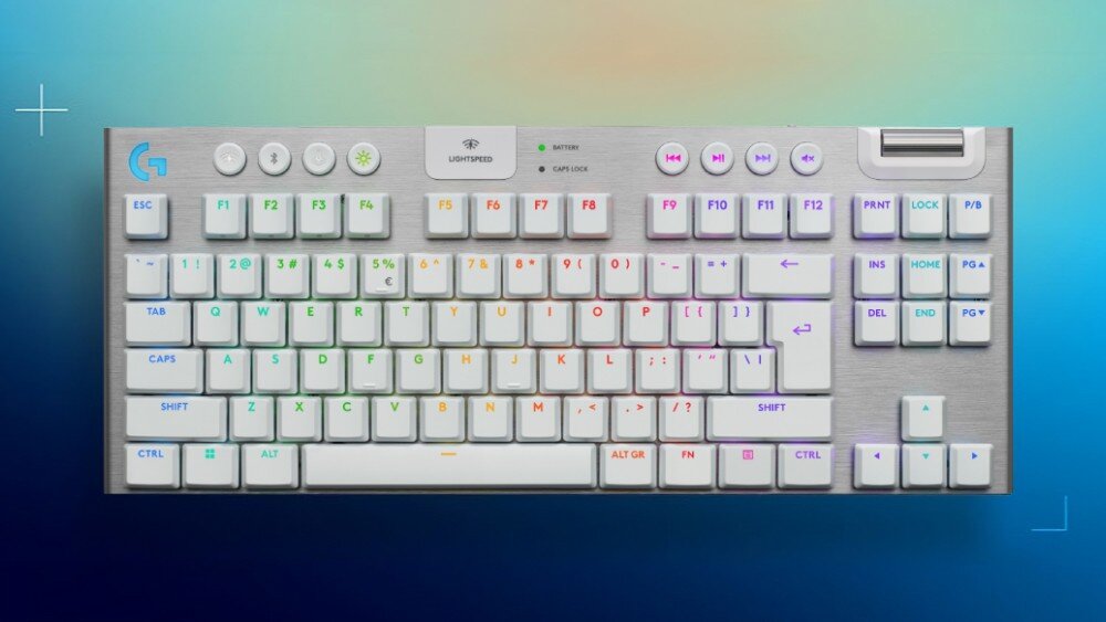 Klawiatura LOGITECH G915 X Lightspeed TKL Biały wysokość wielkość profil płyta z aluminium