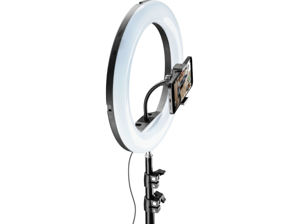 Lampa pierścieniowa CELLULARLINE Selfie Ring Pro obracany uchwyt na smartfona Obracana konstrukcja