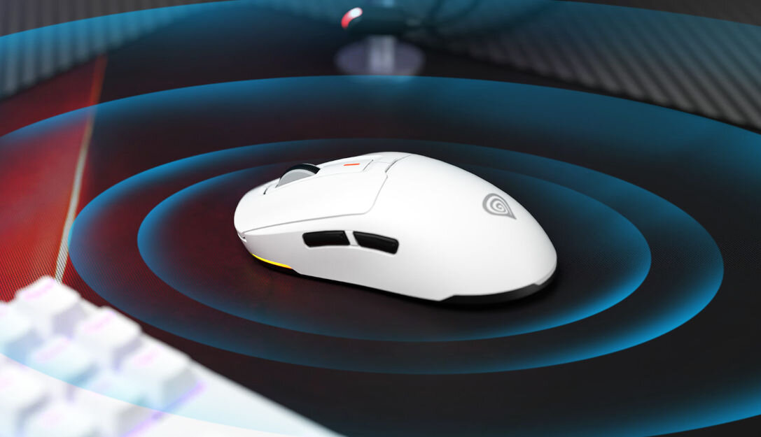 Mysz GENESIS Zircon 660 Biały technologia RapidSpeed Wireless wrażenie korzystania z myszy przewodowej wbudowany akumulator 400 mAh do 80 godzin pracy kabel usb-a / usb-c