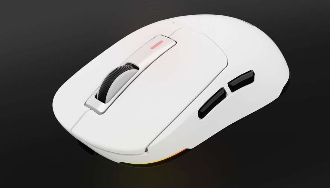 Mysz GENESIS Zircon 660 Biały mechaniczne przełączniki Huano Purple żywotność do 90 milionów kliknięć enkoder TTC White ślizgacze PTFE