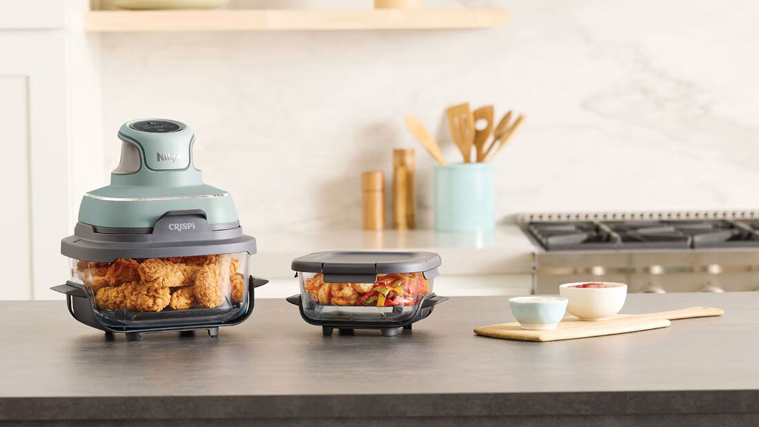 Air Fryer Frytkownica beztłuszczowa NINJA FN101EUSG Crispi 1700W Dopasowana do potrzeb dwa pojemniki pojemność automatycznie dostosowuje temperaturę 