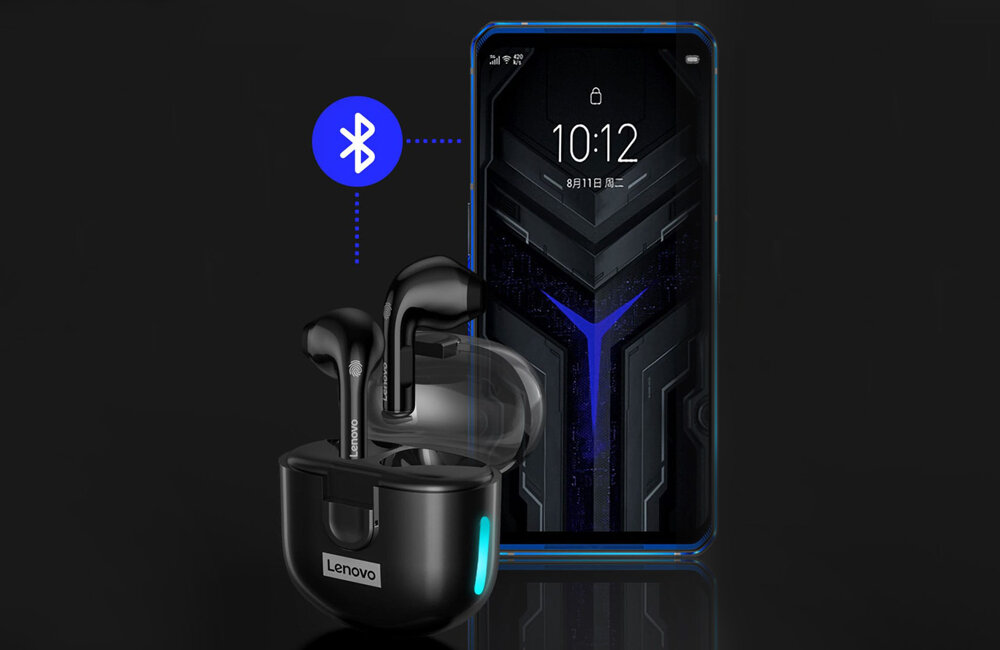 Słuchawki douszne LENOVO LP12 ulepszony moduł bluetooth szybkie łączenie niskie opóźnienia zużycie baterii
