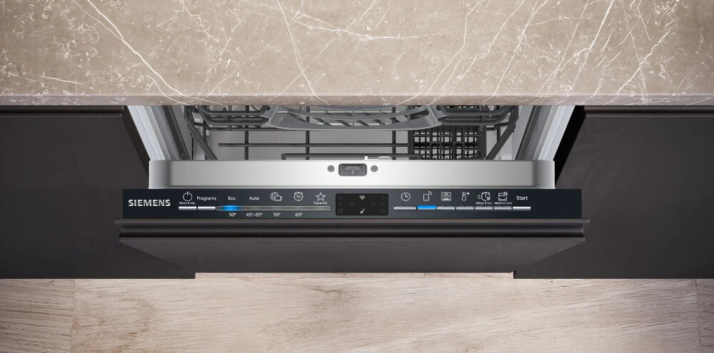 Zmywarka SIEMENS SR61HX16KE panel sterowania interfejs programy funkcje wybór Automatyczny Inteligentny Szkło Favourite Garnki Cichy ECO