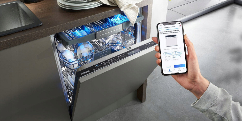 ZMYWARKA SIEMENS SR61HX16KE Aplikacja Home Connect zdalne sterowanie monitorowanie funkcje zarządzanie smartfon tablet