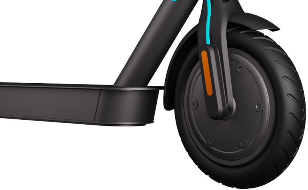 Hulajnoga elektryczna MOTUS Scooty 8.5 Lite Szary kola 8,5-calowe pneumatyczne pompowane opony detkowe stabilnosc podczas jazdy latwe prowadzenie po nierownosciach tlumia drgania amortyzuja wstrzasy minimalizuja ryzyko uszkodzenia wzmocniony blotnik