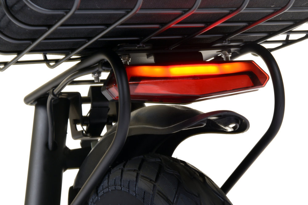 Hulajnoga elektryczna FRUGAL Touring 2.0 czarno-niebieska przednia lampa LED lampa tylna świtło STOP