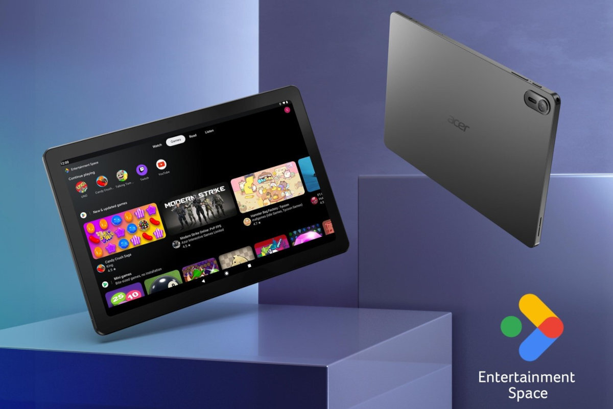 ACER Iconia Tab P10 Google Entertainment Space ulubionych filmów, programów, gier