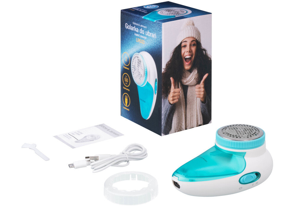 Golarka do ubrań GÖTZE & JENSEN LR500 bezprzewodowa zawartosc opakowania