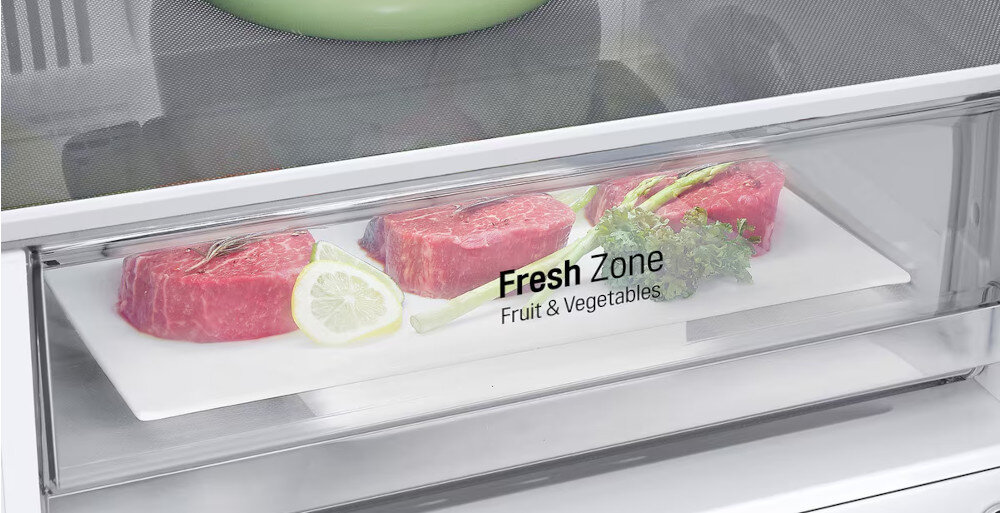 LODÓWKA LG GBV22L0EPY szuflada świeżości wilgotnośc owoce warzywa stała temperatura dłuższa świeżość