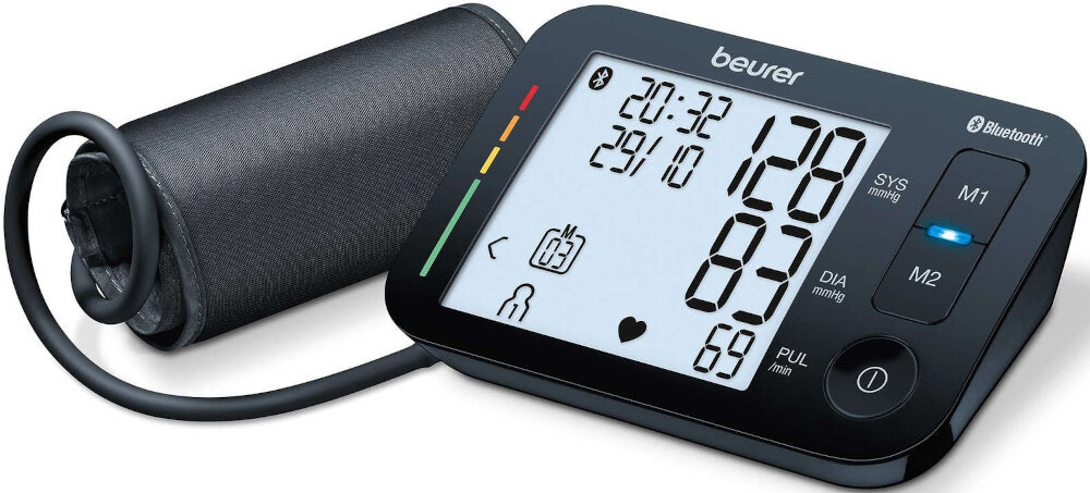 Ciśnieniomierz BEURER BM 54 nowoczesny moduł Bluetooth szybki w pełni automatyczny ciśnienia puls elegancki wygląd kompaktowa budowa