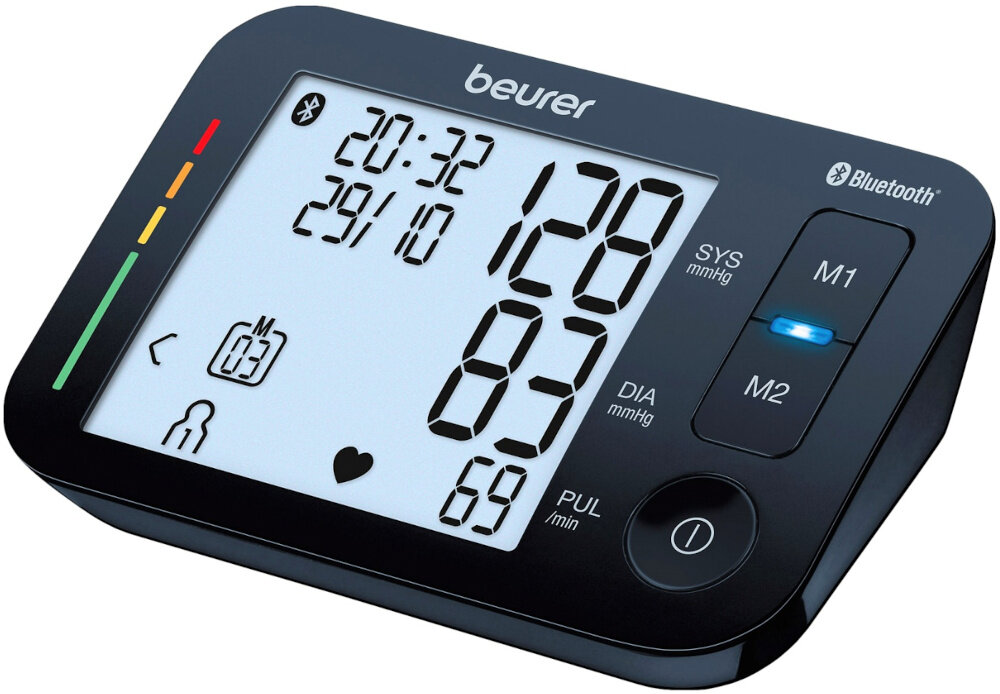 Ciśnieniomierz BEURER BM 54 naramienny opcja rozpoznawania arytmii wskaźnik ryzyka wyświetlacz czytelny z wysokiej jakości materiałów data godzina