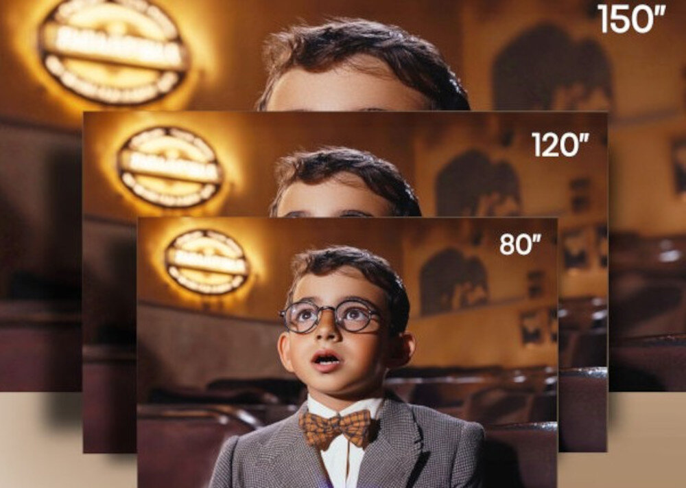 Projektor HISENSE PT1 4K Ultra Short Throw obraz 80 150 cali, różnego typu rozmiary ekranów