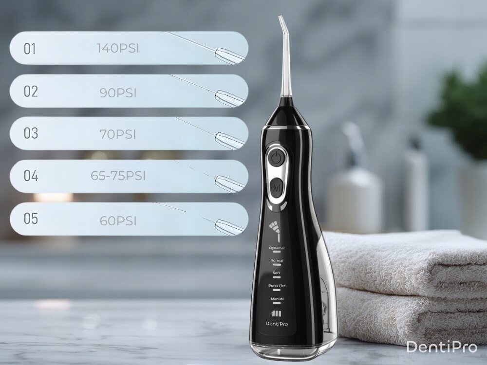 Irygator ALPHA DentiPro SWF-06 5 trybów pracy, łatwe dopasowanie siły, do wrażliwych dziąseł