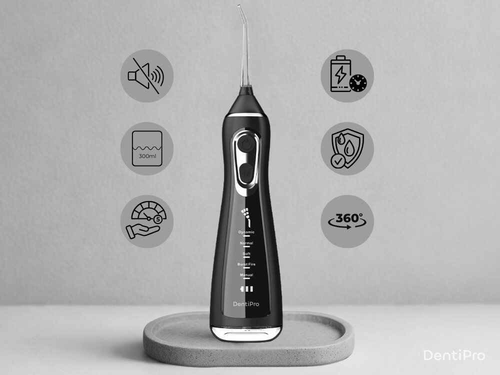 Irygator ALPHA DentiPro SWF-06obrotowa głowica, wsparcie codziennej higieny, do trudno dostepnych miejsc
