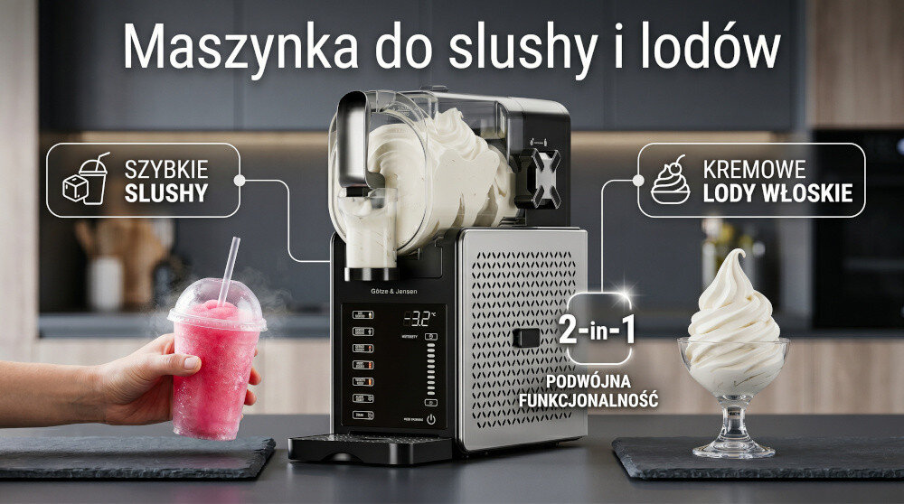 Maszynka do slushy i lodów granitor GÖTZE & JENSEN GR700S 1,9 l 200 W przygotowanie slushy lodów i koktajli wbudowany kompresor