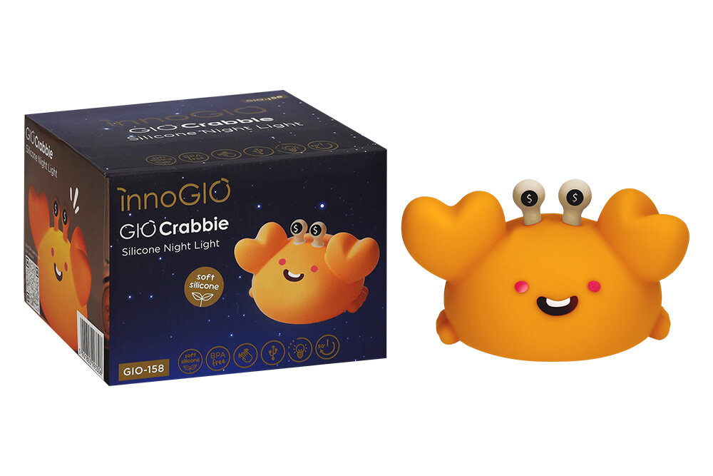 Lampka nocna INNOGIO GIO Krab GIO-158 Ulubiony krab miękka forma i przyjazne światło