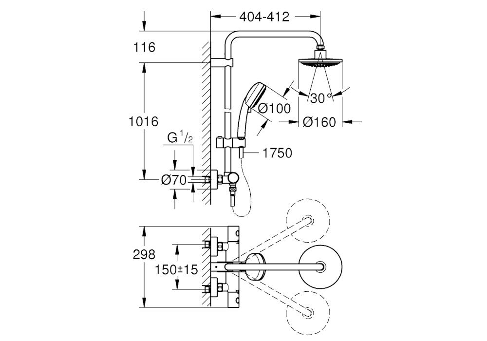 BATERIA WANNOWO-PRYSZNICOWA GROHE EUROCUBE PODTYNKOWA 24062000 CHROM Na ilustracji znajduje się techniczny rysunek z wymiarami oraz kątami montażowymi elementu podtynkowego, przedstawiony w widoku z przodu i z boku. Diagram pokazuje kluczowe wartości, takie jak wysokość 204 mm, szerokość 158 mm, głębokość montażu 124–154 mm oraz zakres odchylenia o 50° na boki podtynkowa bateria element montażowy ceramiczna rozeta mosiądz Wykończenie przepływy