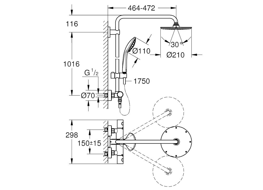 BATERIA WANNOWO-PRYSZNICOWA GROHE EUROCUBE PODTYNKOWA 24062000 CHROM Na ilustracji znajduje się techniczny rysunek z wymiarami oraz kątami montażowymi elementu podtynkowego, przedstawiony w widoku z przodu i z boku. Diagram pokazuje kluczowe wartości, takie jak wysokość 204 mm, szerokość 158 mm, głębokość montażu 124–154 mm oraz zakres odchylenia o 50° na boki podtynkowa bateria element montażowy ceramiczna rozeta mosiądz Wykończenie przepływy