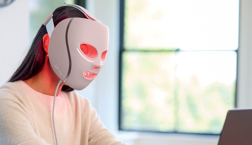 Maska LED SHARK FW312EU Cryo Glow Różowy wygodna, stabilna, regulowane paski, bezprzewodowy pilot