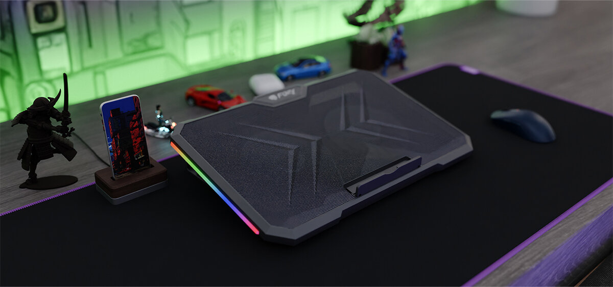 FURY Gunbai G3 FURY Gunbai G3 laptopów do 17,3”, wydajne chłodzenie i przemyślana konstrukcja - podkładka na biurku