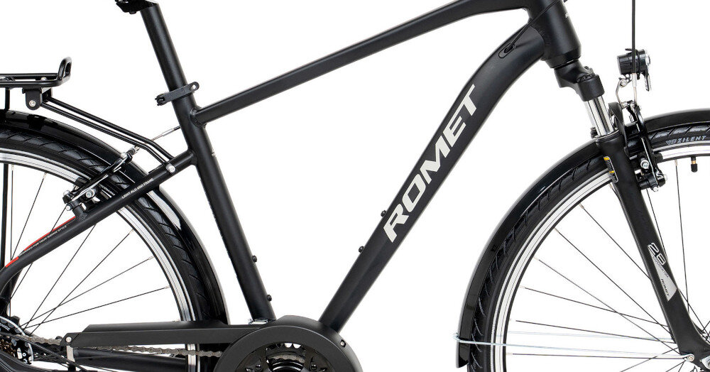 Rower trekkingowy ROMET Wagant 1.0 M19 28 cali męski Czarny zbliżenie na ramę 19-calowa aluminiowa rama rower jest bardzo zwinny lekki (waga 19,6 kg) łatwo podnieść go odporny na korozję wybór rozmiaru ramy Twój wzrost mierzony w zrelaksowanej pozycji typ roweru dla osób o wzroście od 168 do 178 cm