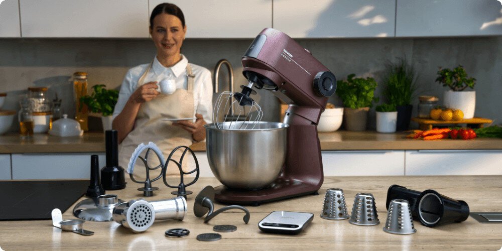Robot kuchenny planetarny SENCOR STM 7632WP zestaw akcesoria komplet wyposażenie