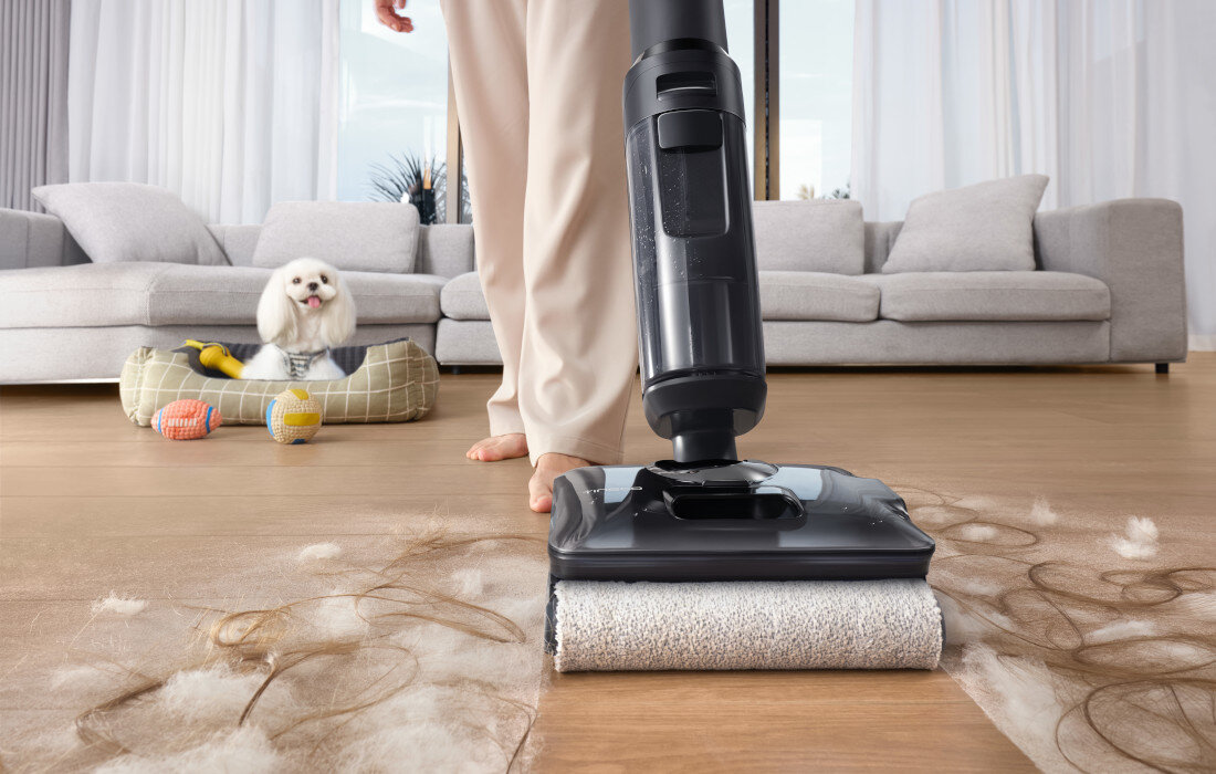 Odkurzacz TINECO Floor One S7 Stretch Steam Plus Bez plątania włosów System DualBlock Anti-Tangle włosy i sierść szybkie porządki i czyste podłogi