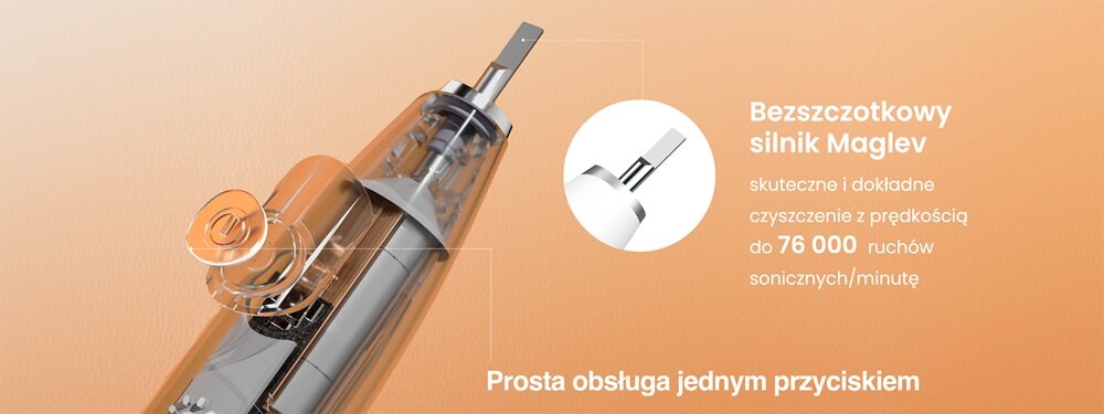 Szczoteczka soniczna OCLEAN Flow S Biały skuteczne czyszczenie zębów, technologia soniczna, dokładne czyszczenie